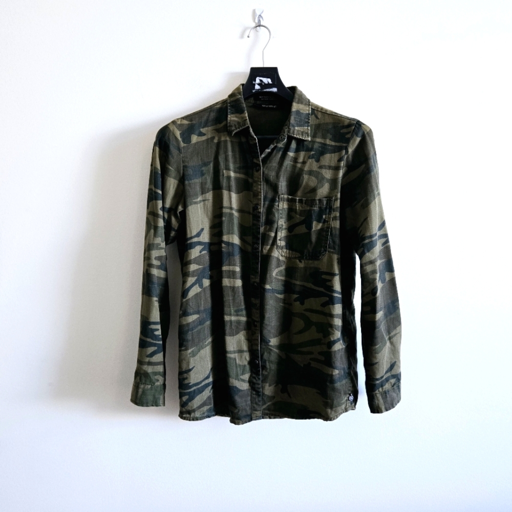 MAISON SCOTCH I XS/S Camo Button Down Shirt I green